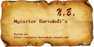 Nyisztor Barnabás névjegykártya
