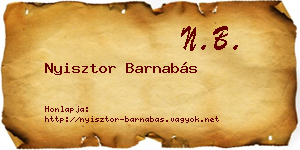 Nyisztor Barnabás névjegykártya