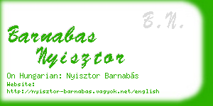 barnabas nyisztor business card